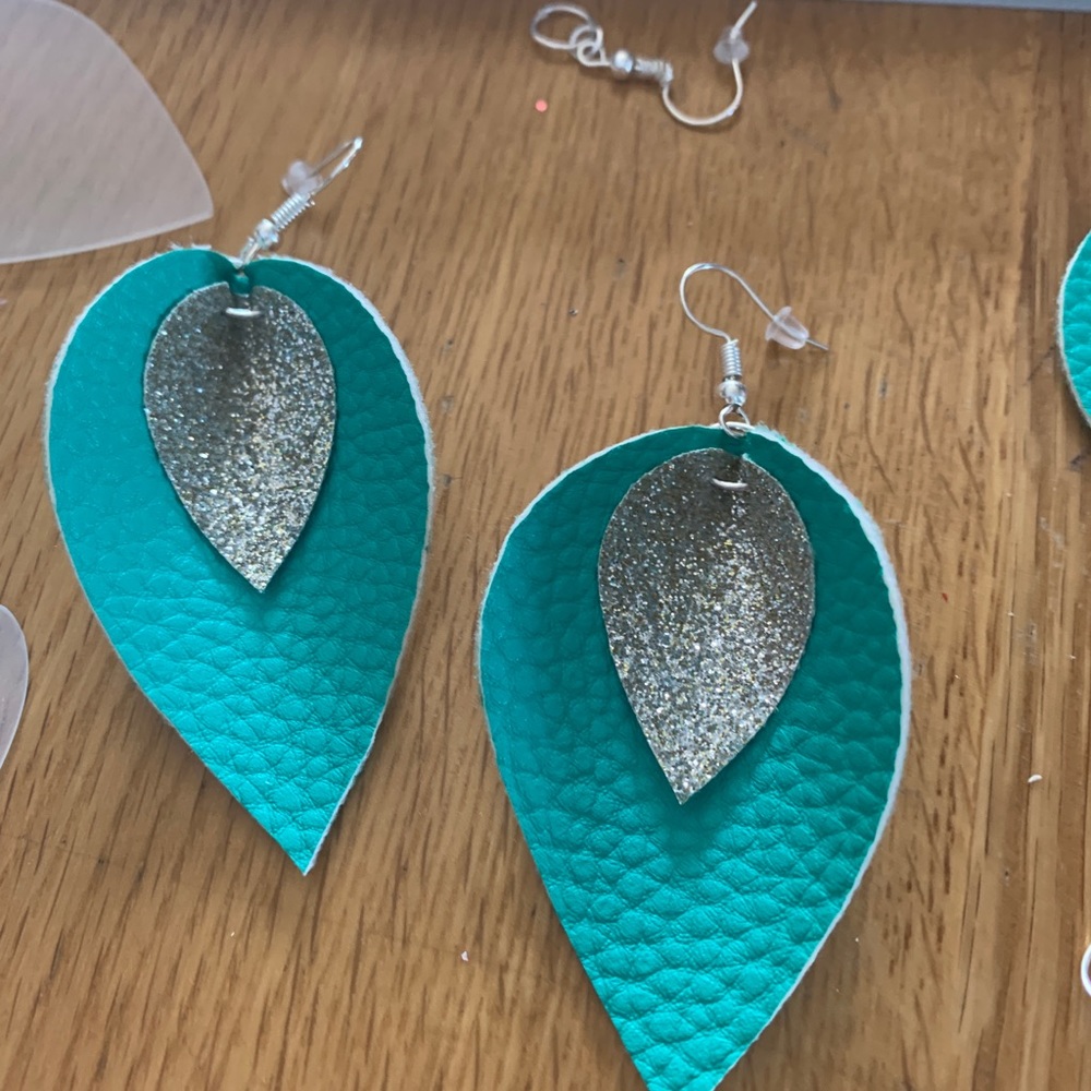 Glittery PU leather Earrings